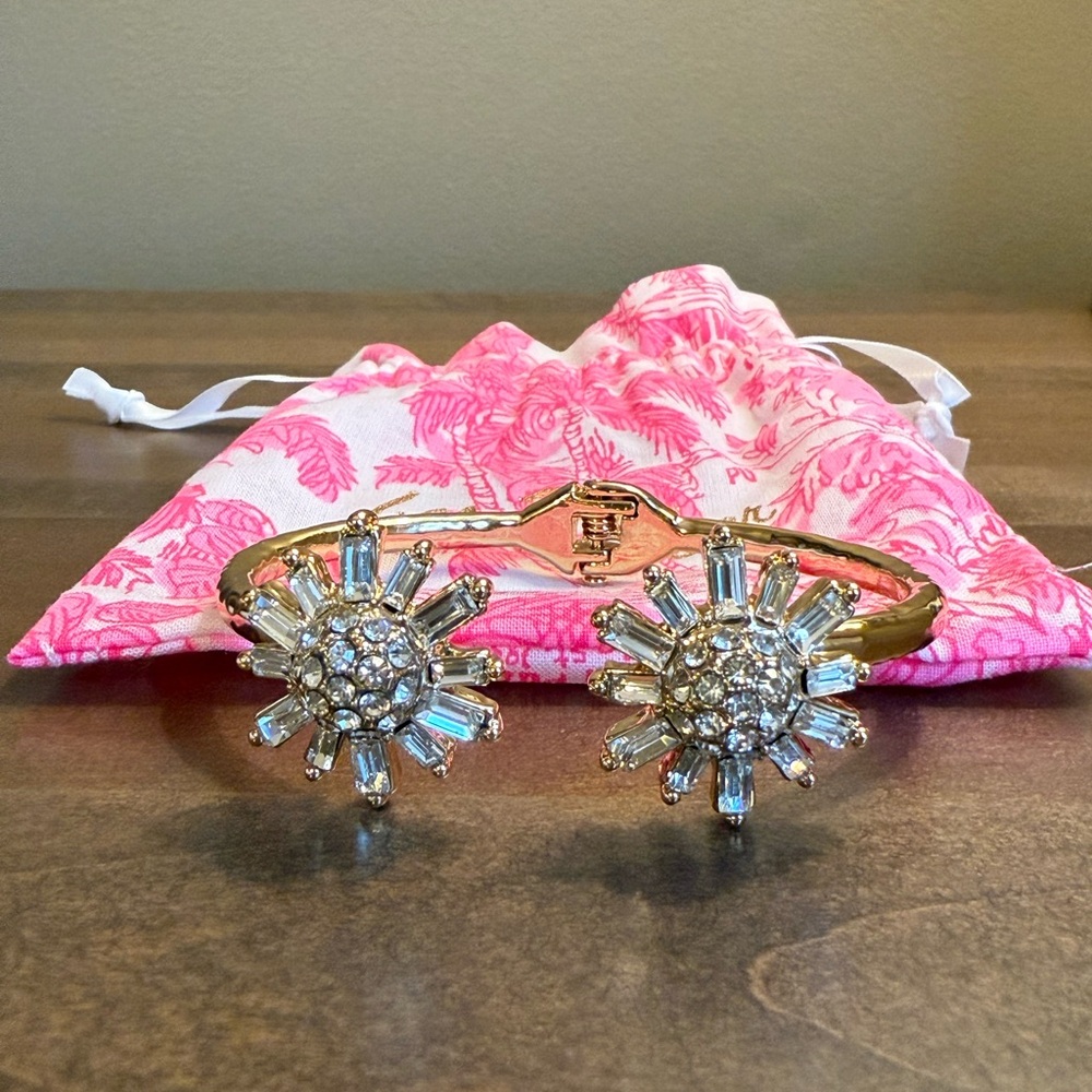 Lilly Pulitzer Gold Bracelet & drawstring pouch